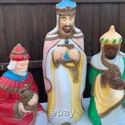 Vintage Empire Christmas Nativity 36 Blow Mold 3 Wise Men Kings Light plastic