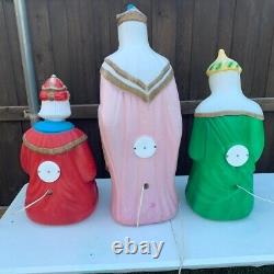 Vintage Empire Christmas Nativity 36 Blow Mold 3 Wise Men Kings Light plastic