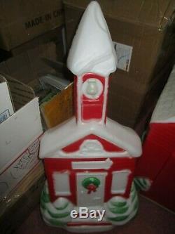 Vintage Empire Christmas School House Blow mold Lighted Yard Decoration
