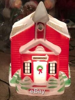 Vintage Empire Christmas School House Blow mold Lighted Yard Decoration