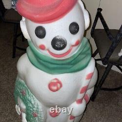 Vintage Empire Christmas Snowman Wreath/Candy Cane Blow Mold 46 Tall