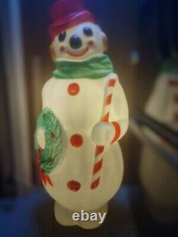 Vintage Empire Christmas Snowman Wreath/Candy Cane Large Blow Mold 46