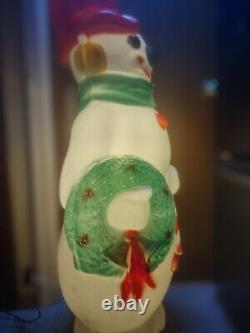 Vintage Empire Christmas Snowman Wreath/Candy Cane Large Blow Mold 46