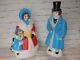 Vintage Empire Dickens Caroler Man Woman & Child Christmas Blowmolds Yard Decor