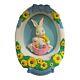 Vintage Empire Easter 17.5 Egg Rabbit Bunny & Basket Of Flowers Blow Mold 1995