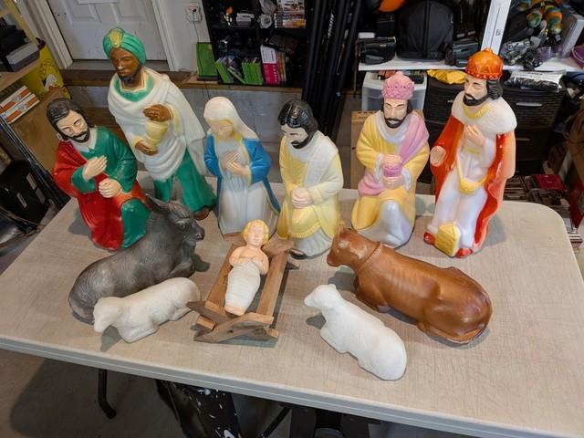 Vintage Empire/general Foam Nativity Set 11 Piece Christmas Blow Mold Molds