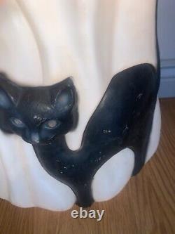 Vintage Empire Ghost Blow Mold Lighted With Black Cat And Pumpkin Halloween 34