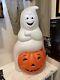 Vintage Empire Ghost Sitting On Pumpkin Halloween Blow Mold By 35 Tall No Cord