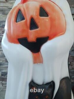 Vintage Empire Halloween Lighted Blow Mold Ghost Pumpkin Black Cat 34