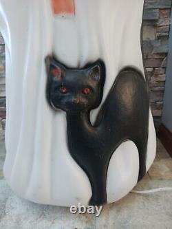 Vintage Empire Halloween Lighted Blow Mold Ghost Pumpkin Black Cat 34