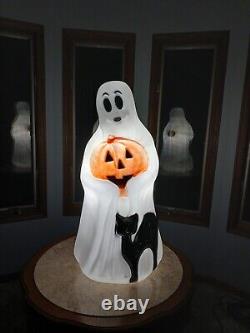 Vintage Empire Halloween Lighted Blow Mold Ghost Pumpkin Black Cat 34