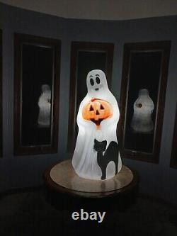 Vintage Empire Halloween Lighted Blow Mold Ghost Pumpkin Black Cat 34