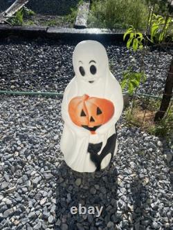 Vintage Empire Large 34 Ghost with Pumpkin and Black Cat Halloween Blow Mold Vintage Empire Large 34 Ghost with Pumpkin and Black Cat Halloween Blow Mold