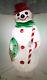 Vintage Empire Lighted Christmas Snowman Wreath/candy Cane Blow Mold 46 Tall