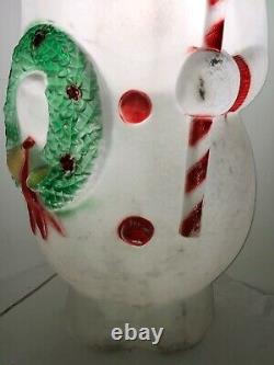 Vintage Empire Lighted Christmas Snowman Wreath/Candy Cane Blow Mold 46 Tall