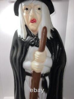 Vintage Empire Lighted Halloween Wicked Witch With Broom Blow Mold 39 Tall