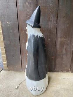 Vintage Empire Lighted Halloween Wicked Witch With Broom Blow Mold 39 Tall