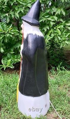 Vintage Empire Lighted Halloween Wicked Witch with Broom Blow Mold 39 Tall Works
