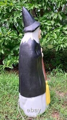 Vintage Empire Lighted Halloween Wicked Witch with Broom Blow Mold 39 Tall Works