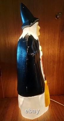 Vintage Empire Lighted Halloween Wicked Witch with Broom Blow Mold 39 Tall Works