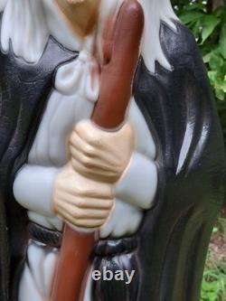Vintage Empire Lighted Halloween Wicked Witch with Broom Blow Mold 39 Tall Works