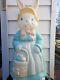 Vintage Empire Lighted Plastic Mrs. Easter Bunny Blow Mold 34 Tall 1993 Rabbit