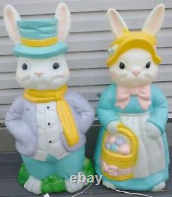 Vintage Empire Mr. & Mrs. Easter Bunny Lighted Blow Mold Set