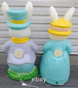 Vintage Empire Mr. & Mrs. Easter Bunny Lighted Blow Mold Set