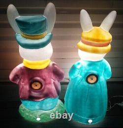 Vintage Empire Mr. & Mrs. Easter Bunny Lighted Blow Mold Set