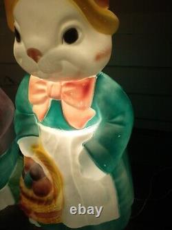 Vintage Empire Mr. & Mrs. Easter Bunny Lighted Blow Mold Set