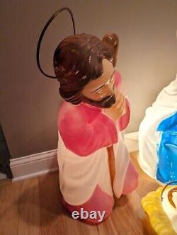 Vintage Empire Nativity 3 Piece Set 28 Lighted Blow Mold Mary Joseph Baby Jesus