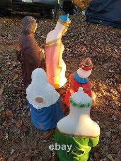 Vintage Empire Nativity Blow Mold 5 Piece Set 3 Wisemen, Joseph, Mary 36 NRMINT