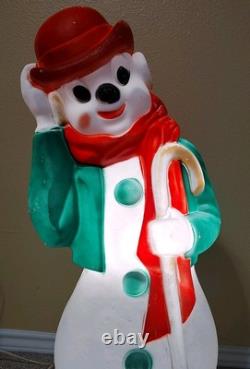 Vintage Empire Plastics 34 Frosty Hobo Snowman Blow Mold Christmas Decor USA Vintage Empire Plastics 34 Frosty Hobo Snowman Blow Mold Christmas Decor USA