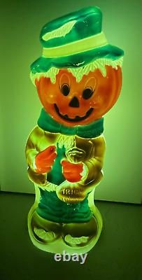 Vintage Empire Pumpkin Head Scarecrow Halloween Blow Mold LARGE 34 INCHES TALL