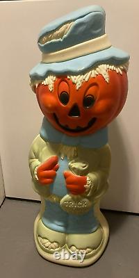 Vintage Empire Pumpkin Head Scarecrow Halloween Blow Mold LARGE 34 INCHES TALL