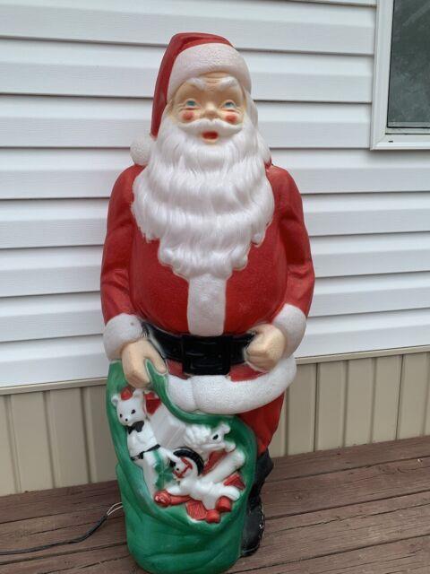 Vintage Empire Santa Claus Blow Mold 46 Green Toy Sack Christmas Lighted