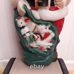 Vintage Empire Santa Claus Blow Mold 46 Green Toy Sack Christmas Lighted 1968