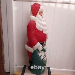 Vintage Empire Santa Claus Blow Mold 46 Green Toy Sack Christmas Lighted 1968