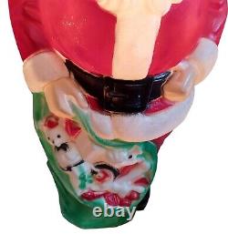 Vintage Empire Santa Claus Blow Mold 46 Green Toy Sack Christmas Lighted READ