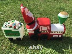 Vintage Empire Santa train and toy tender car christmas blow mold set