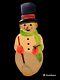 Vintage Empire Snowman With Broom Made In Usa Blow Mold With Cord Tested Works