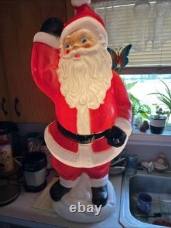 Vintage Empire Waving Santa Blow Mold 41 Lighted Blue Eyes Vintage Empire Waving Santa Blow Mold 41 Lighted Blue Eyes