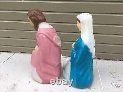 Vintage GENERAL FOAM LIGHTED BLOW MOLD MARY & JOSEPH NATIVITY SET 26 USA