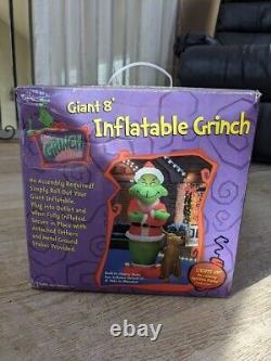Vintage GIANT 8ft Inflatable GRINCH Christmas Light Up Indoor/Outdoor GEMMY 2004