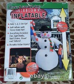 Vintage Gemmy Frosty The Snowman 8 Ft Airblown Inflatable Christmas with box
