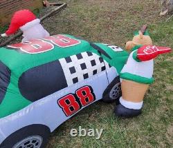 Vintage Gemmy Inflatable Nascar #88 Dale Earnhardt Jr. Christmas With Santa