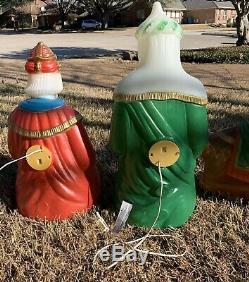 Vintage General Foam Blow Mold Christmas Nativity Scene Light Up Decor Yard Art