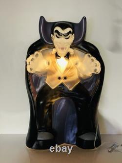 Vintage General Foam DRACULA Halloween Lighted 36 Blow Mold Purple Black Vintage General Foam DRACULA Halloween Lighted 36 Blow Mold Purple Black