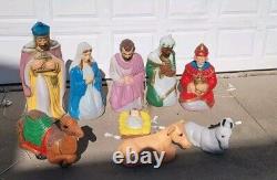 Vintage General Foam Nativity Scene Blow Mold Set Wisemen Christmas Holy Family