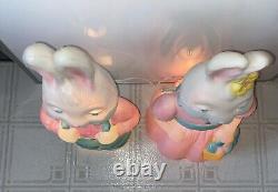 Vintage General Foam Plastics 25 Mr & Mrs Easter Bunny Blow Mold Pair-Lighted